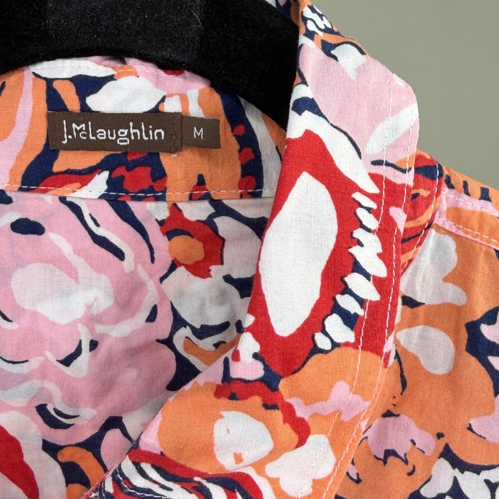 J. McLaughlin Womens Multicolor Floral Print Long Sleeve Button‎ Up Shirt Lois M - Picture 3 of 5